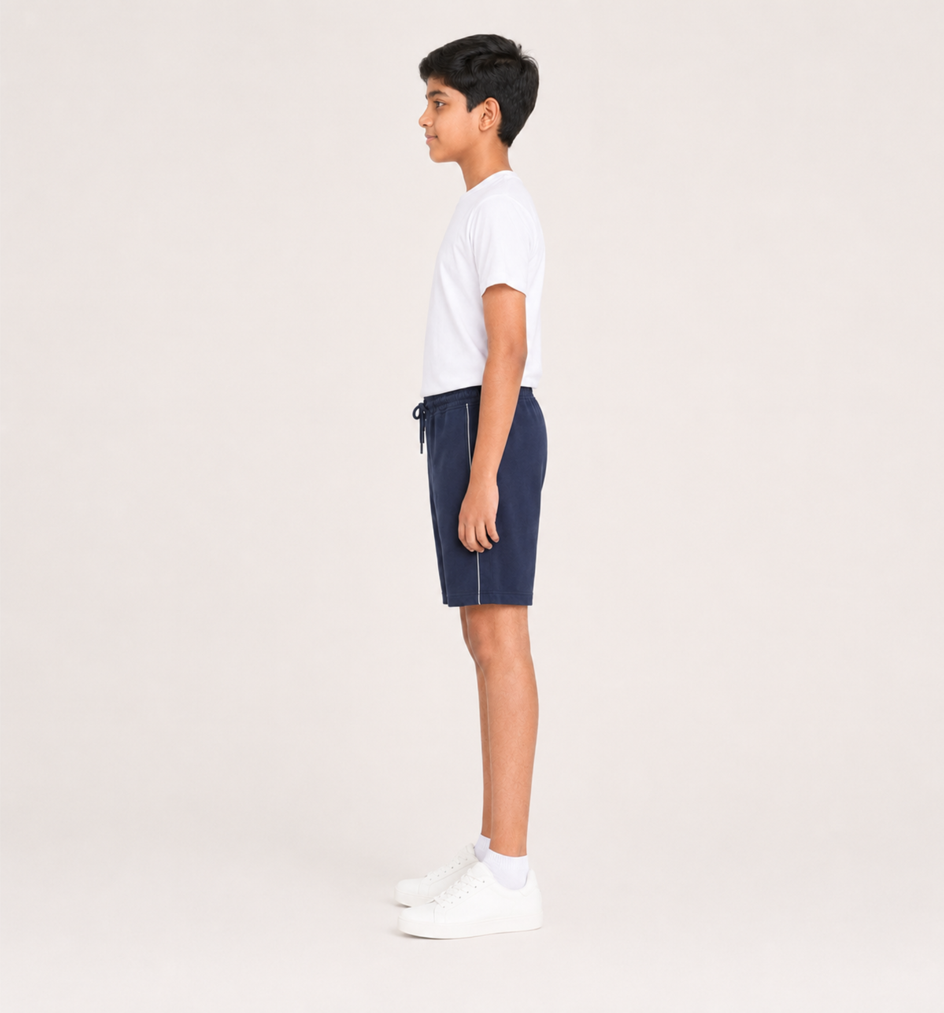 Boys Knit Shorts with Piping