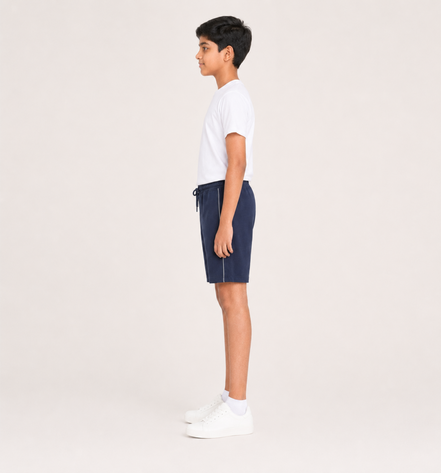 Boys Knit Shorts with Piping
