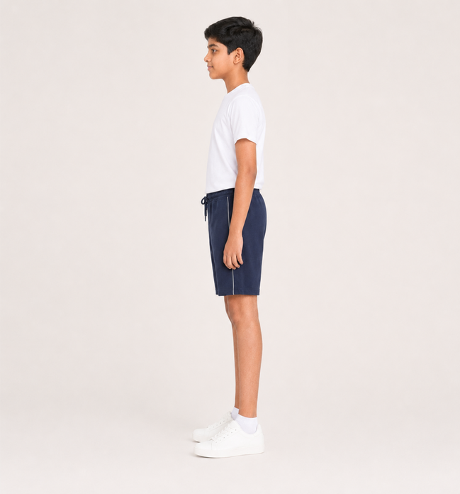 Boys Knit Shorts with Piping
