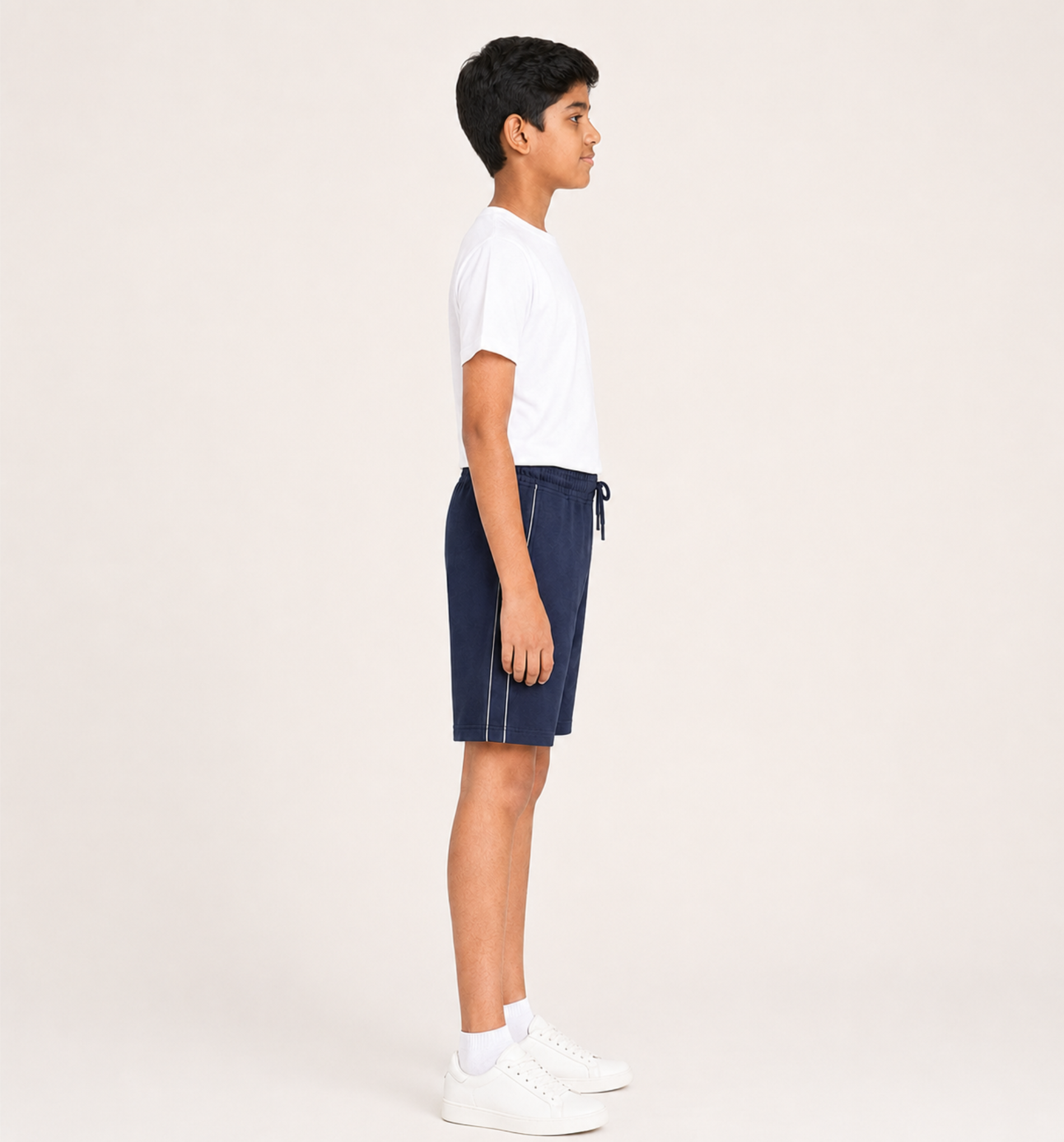 Boys Knit Shorts with Piping