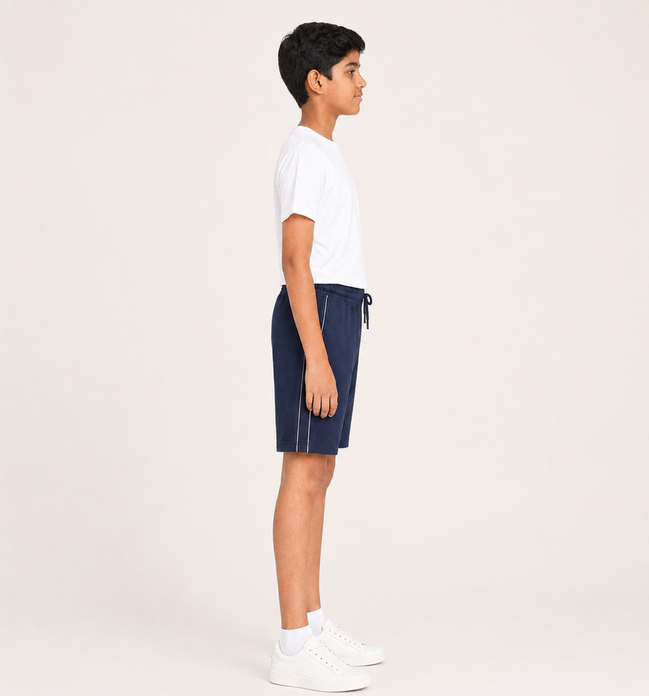 Boys Knit Shorts with Piping