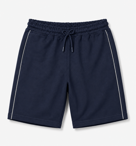 Boys Knit Shorts with Piping