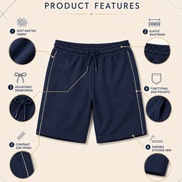 Boys Knit Shorts with Piping