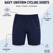Navy Blue Uniform Cycling Shorts