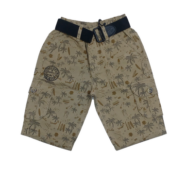 Printed Cargo Bermuda Shorts - Loose Fit Cotton Twill with Multiple Pockets