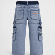 Boys’ Washed Denim Cargo Pants