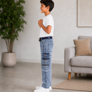 Boys’ Washed Denim Cargo Pants