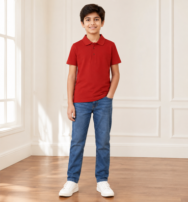 Red Polo Uniform T-Shirt