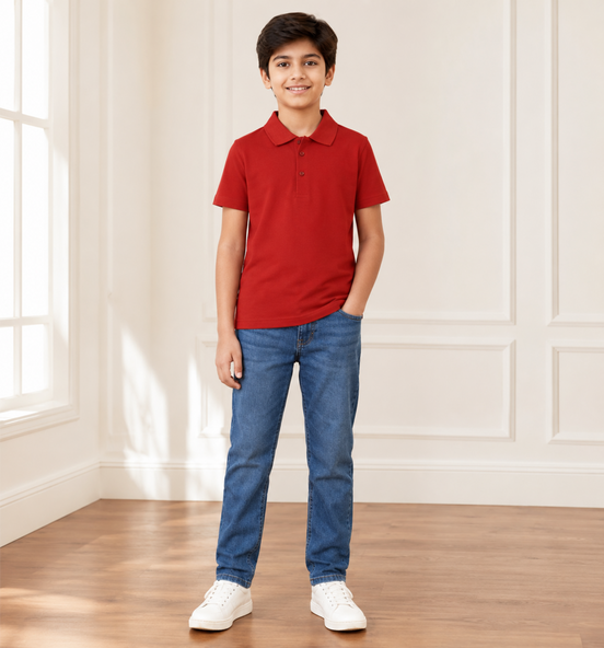 Red Polo Uniform T-Shirt