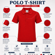 Red Polo Uniform T-Shirt