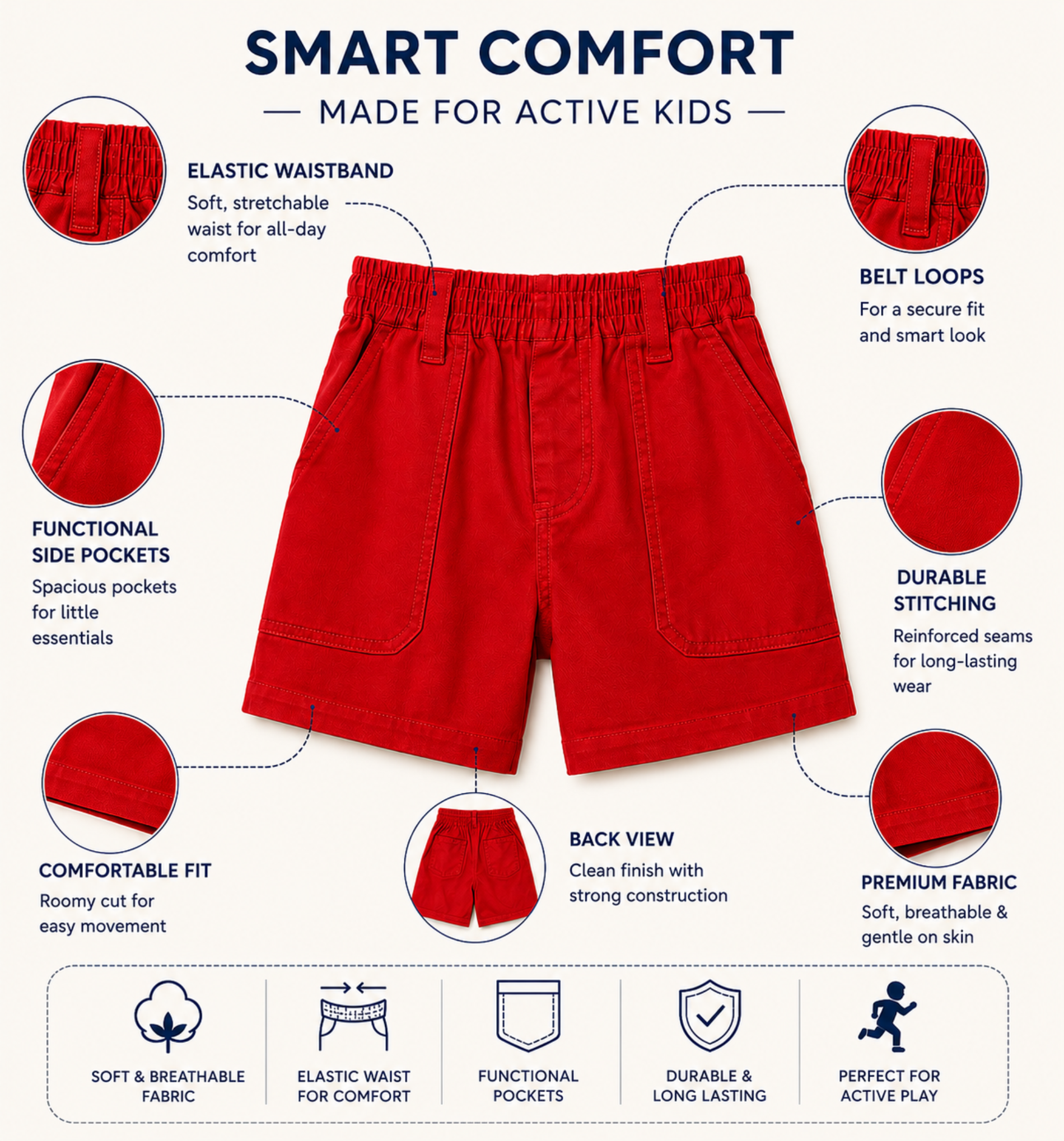 Red Uniform Half Pants