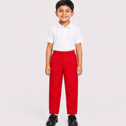 Red KG Round-Elastic Uniform Pants