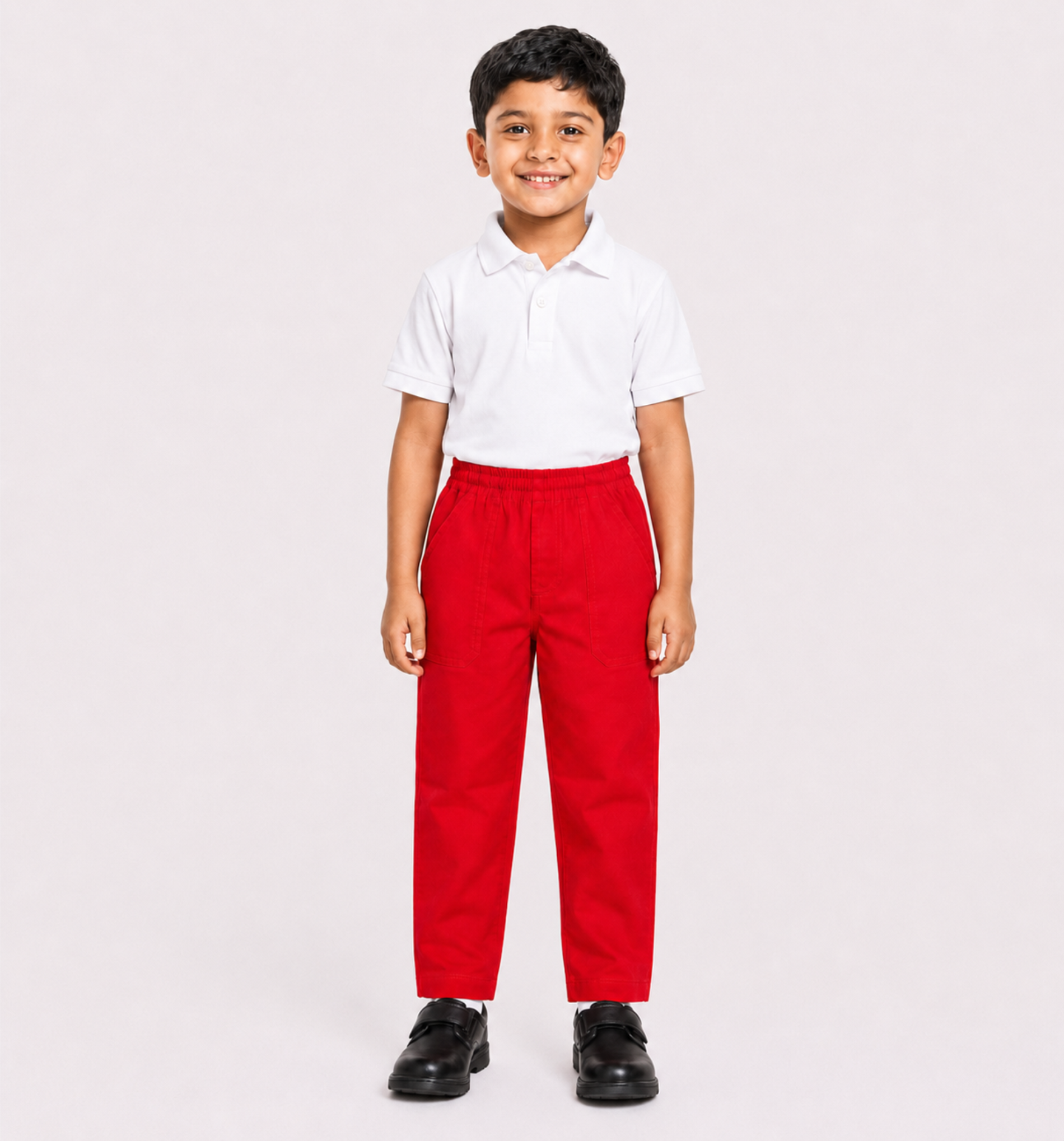 Red KG Round-Elastic Uniform Pants