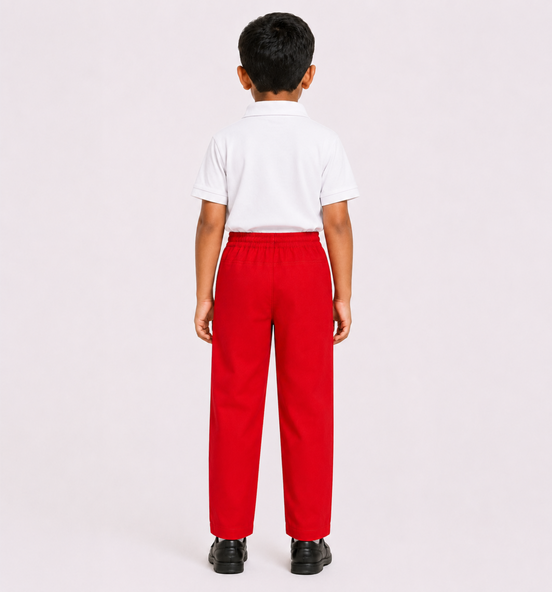 Red KG Round-Elastic Uniform Pants
