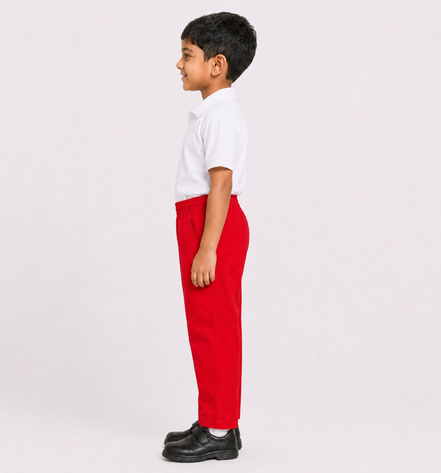 Red KG Round-Elastic Uniform Pants