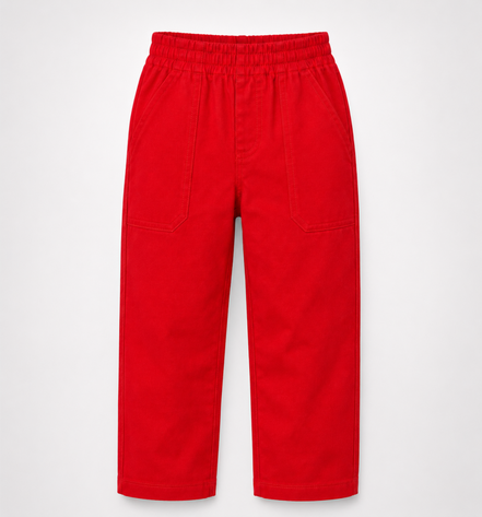 Red KG Round-Elastic Uniform Pants