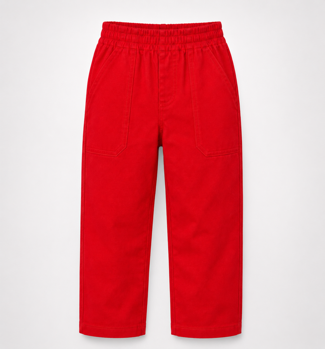 Red KG Round-Elastic Uniform Pants