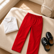 Red KG Round-Elastic Uniform Pants