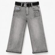 Boys’ Grey Acid-Wash Denim Pants