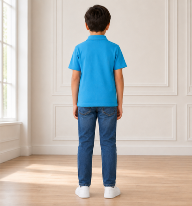 Sky Blue Polo Uniform T-Shirt