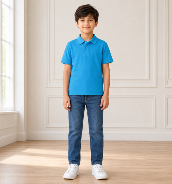 Sky Blue Polo Uniform T-Shirt