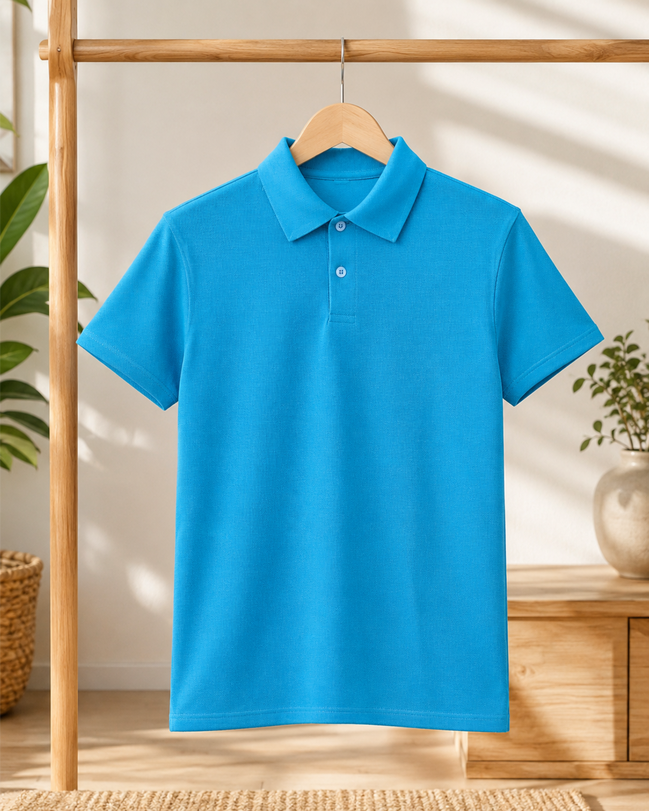Sky Blue Polo Uniform T-Shirt