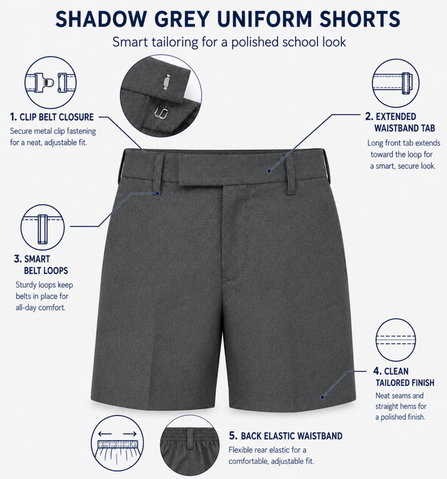 Shadow Grey School Uniform Shorts