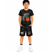 Boys Play Hard Basketball Printed Co-Ord Set