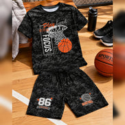 Boys Play Hard Basketball Printed Co-Ord Set
