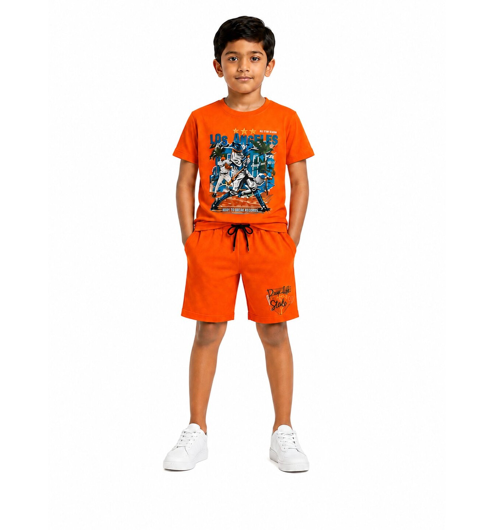 Boys Los Angeles Graphic Co-ord Set – Orange