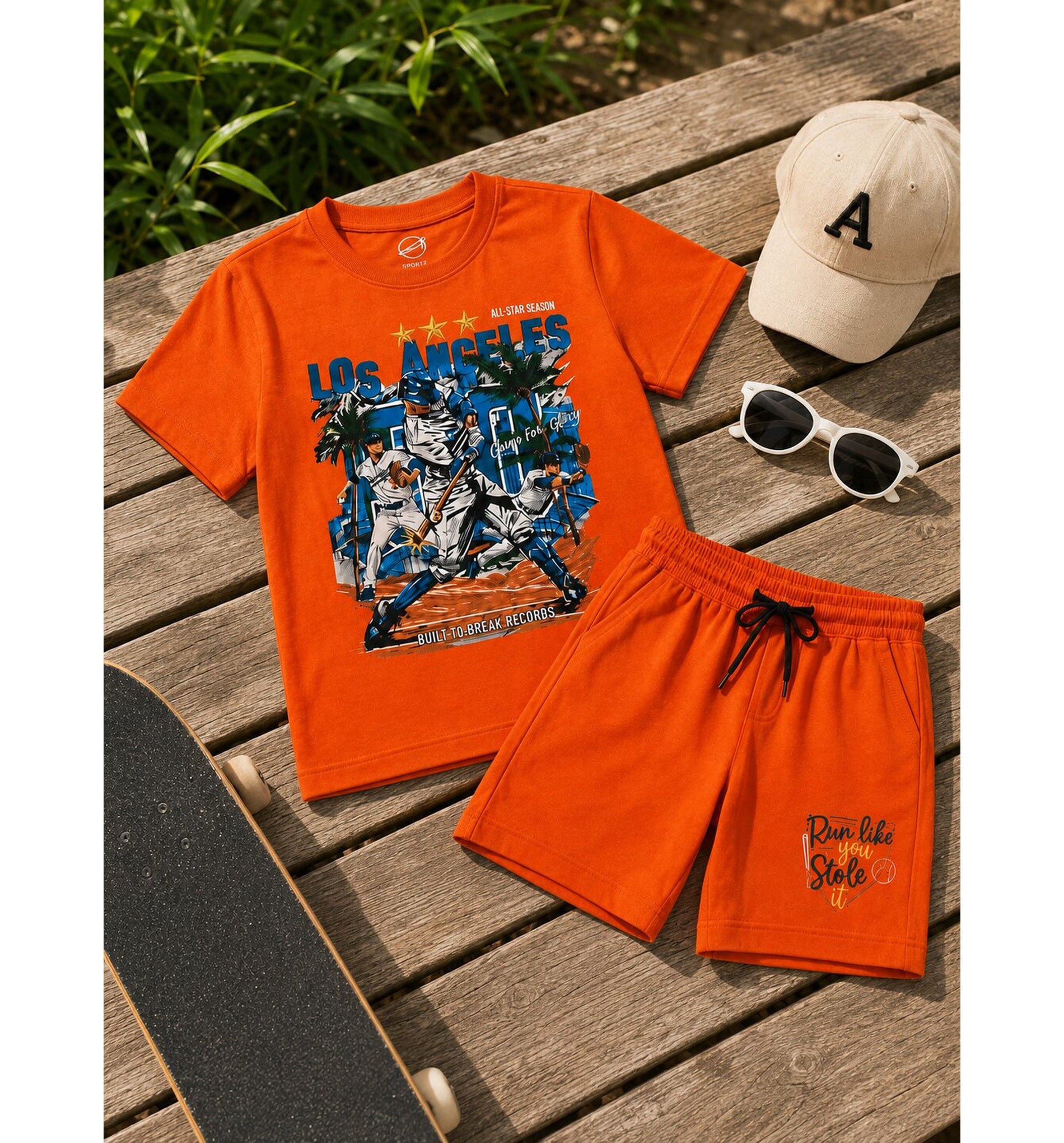 Boys Los Angeles Graphic Co-ord Set – Orange