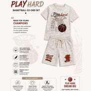 Boys Play Hard Basketball Printed Co-Ord Set