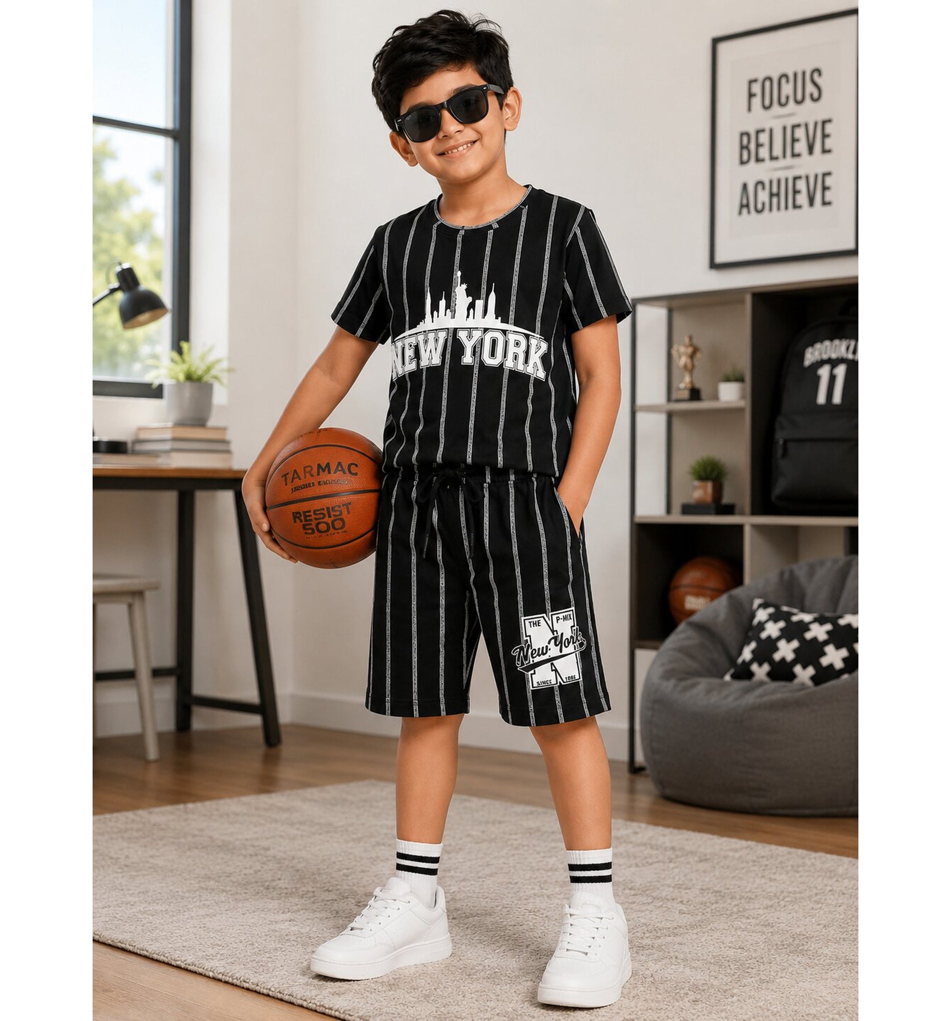Boys New York Striped Co-ord Set