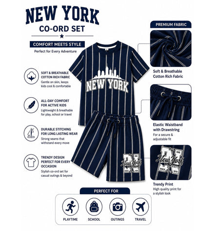 Boys New York Striped Co-ord Set