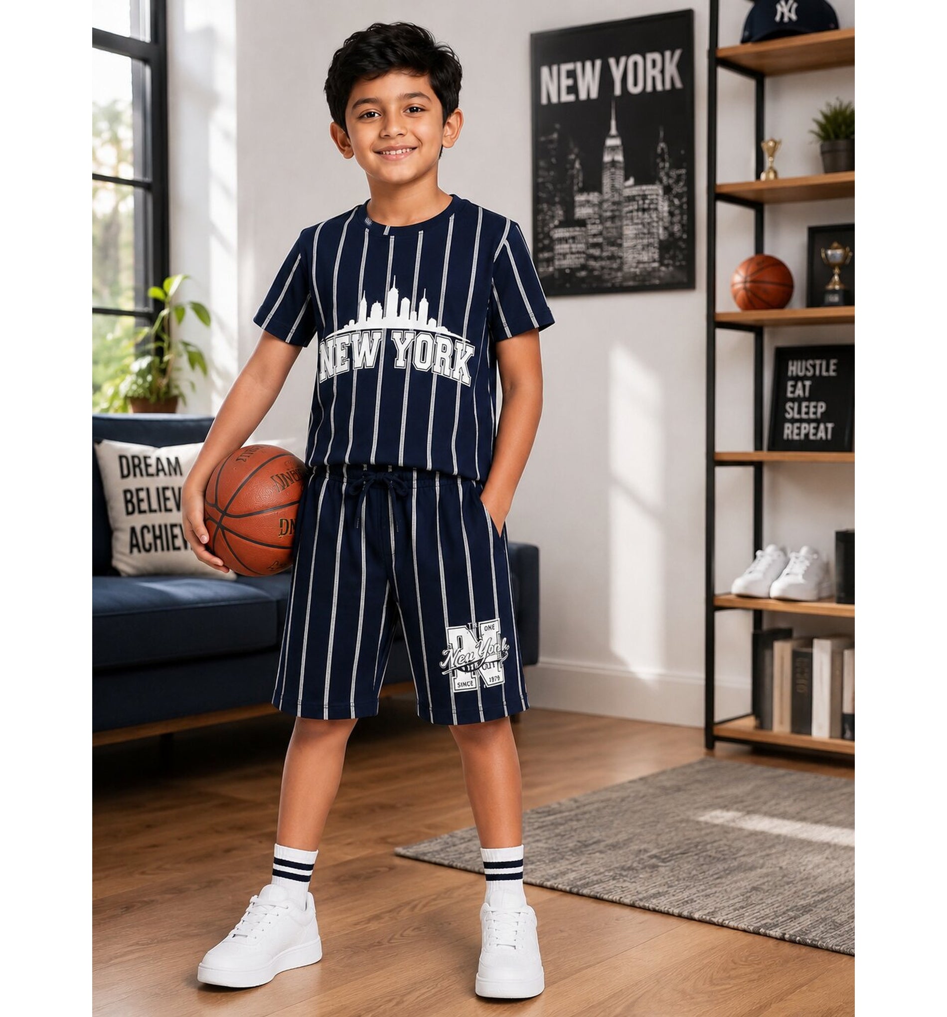 Boys New York Striped Co-ord Set