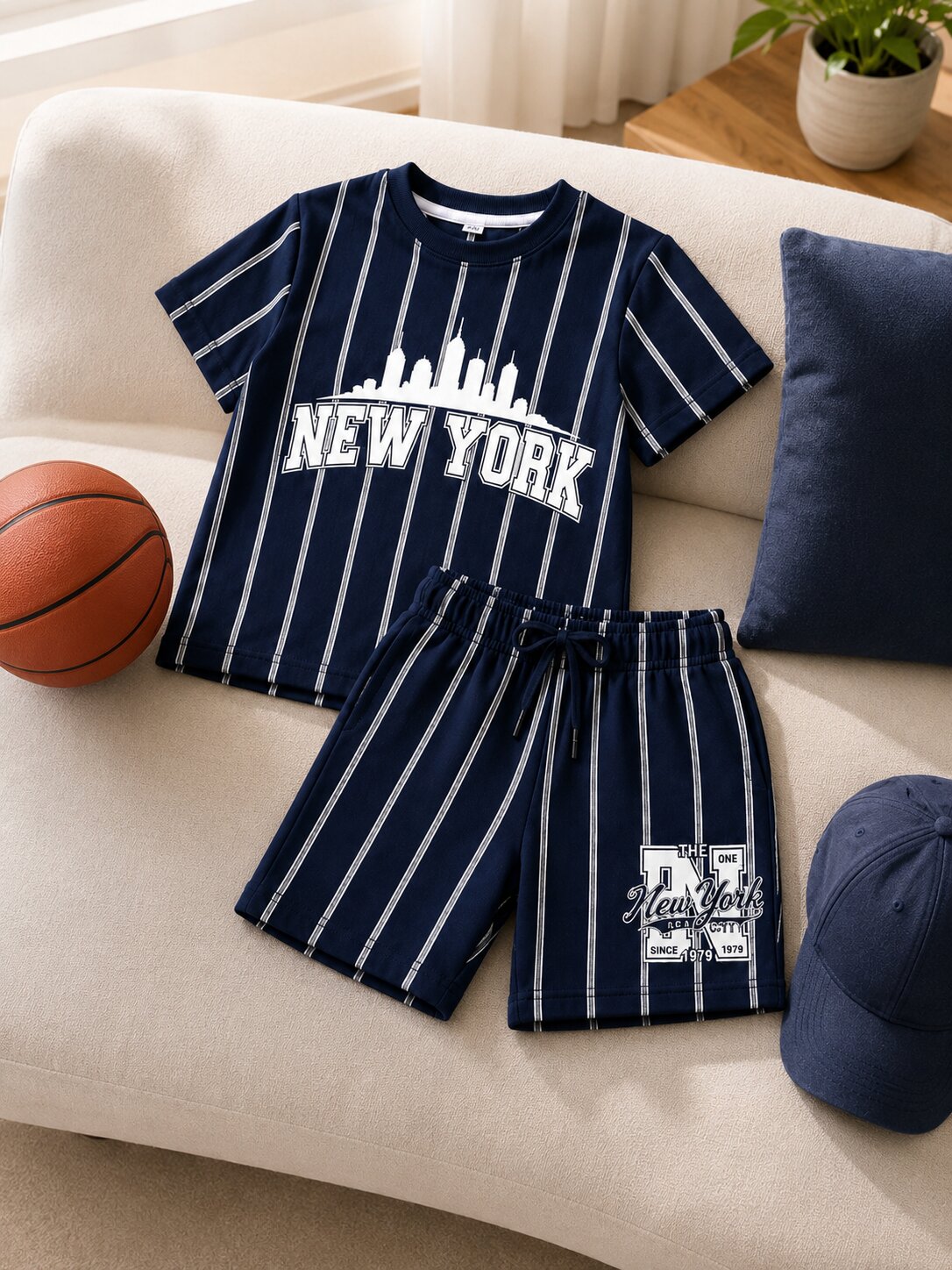 Boys Printed Regular Fit T-Shirt & Shorts Co-Ord Set