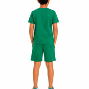 Boys Green Printed T-Shirt & Shorts Co-Ord Set