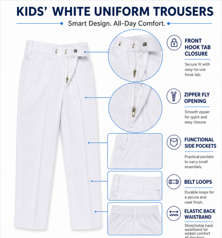 White School Uniform Trousers