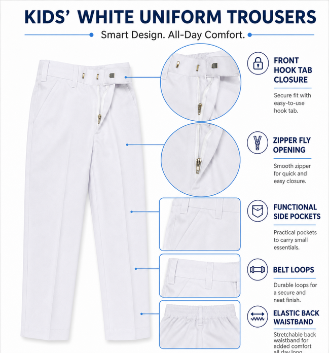 White School Uniform Trousers