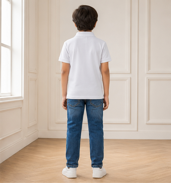 Classic White Polo Uniform T-Shirt