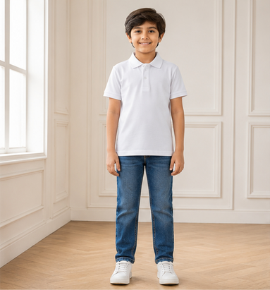 Classic White Polo Uniform T-Shirt