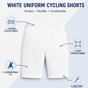 White Uniform Cycling Shorts