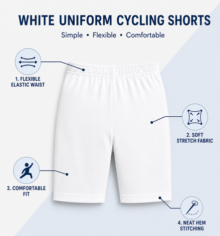 White Uniform Cycling Shorts