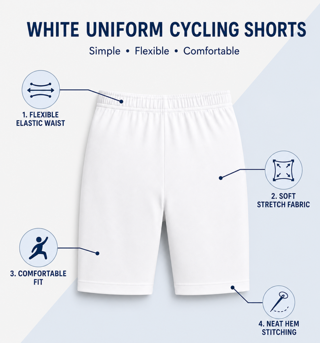 White Uniform Cycling Shorts