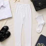 White Full-Length School Uniform Tights
