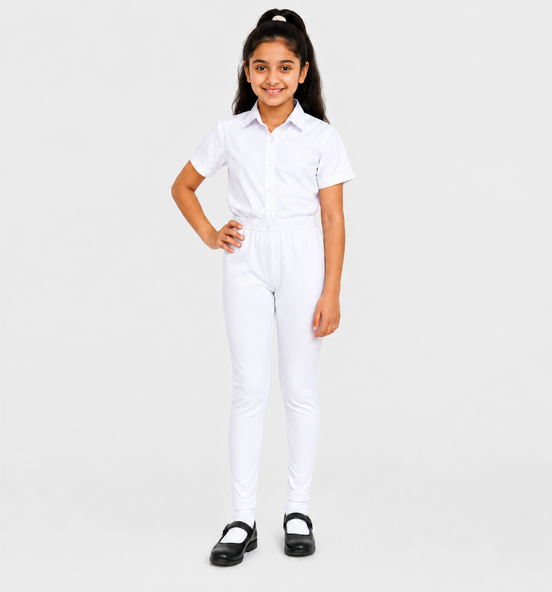 White Full-Length School Uniform Tights