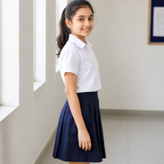 White Short-Sleeve School Uniform Top