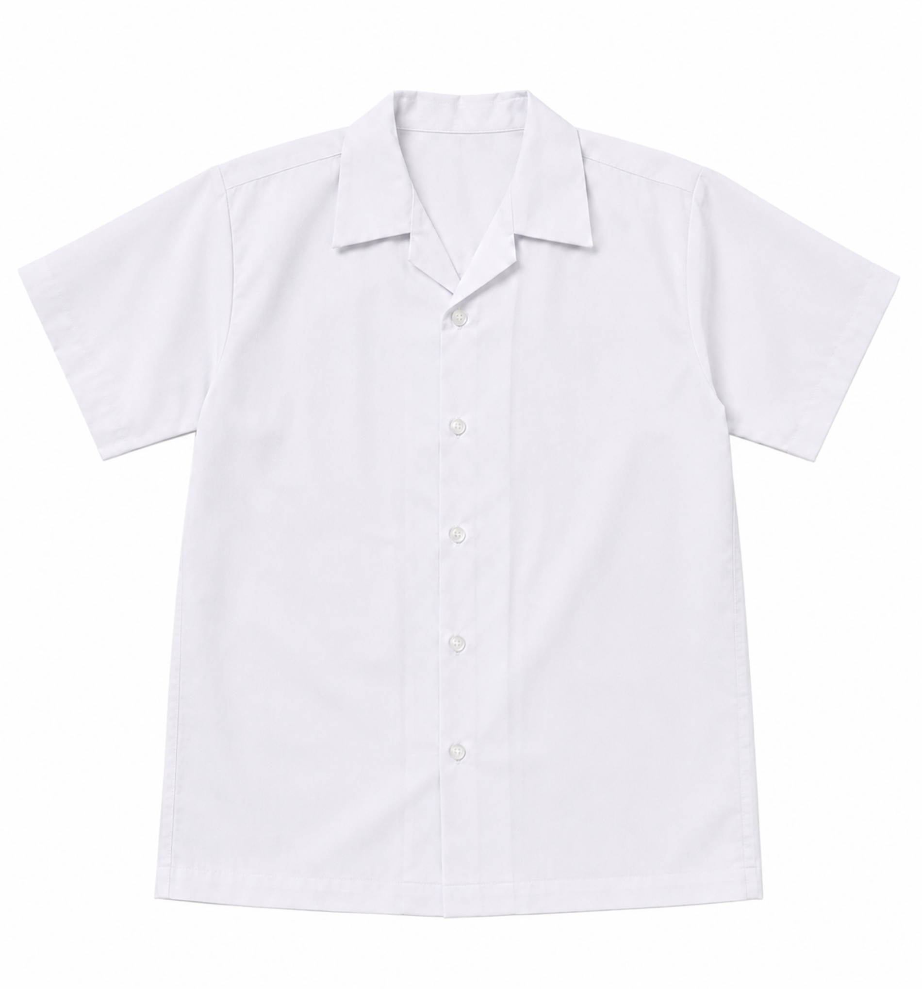 White Short-Sleeve School Uniform Top