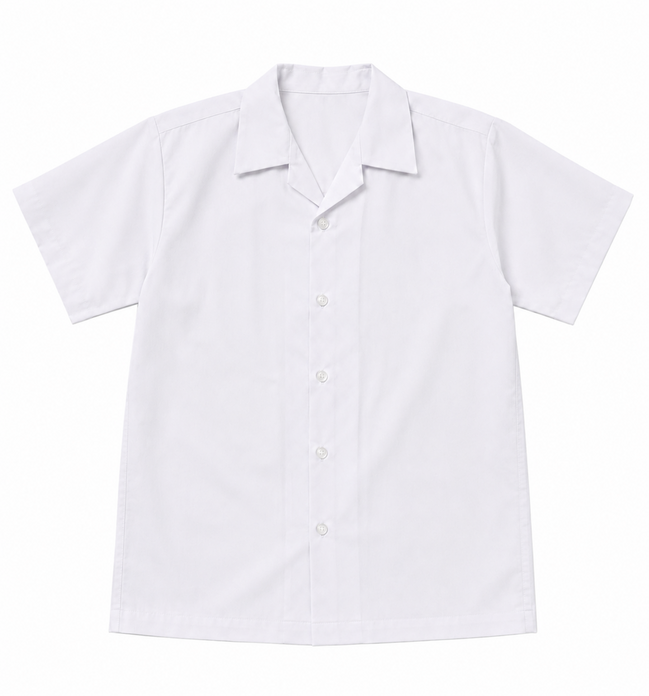 White Short-Sleeve School Uniform Top