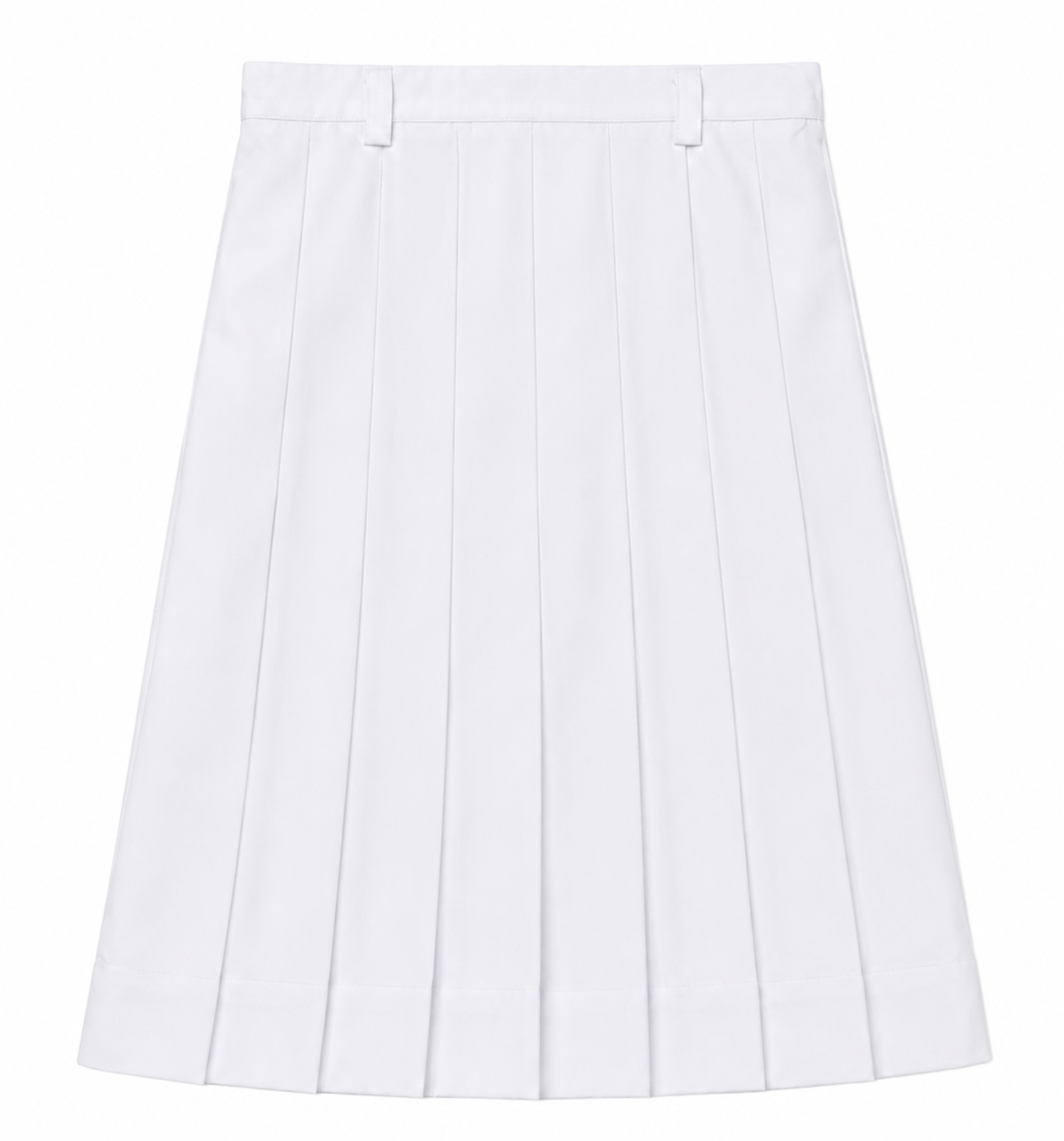 White Pleated School Uniform Skirt